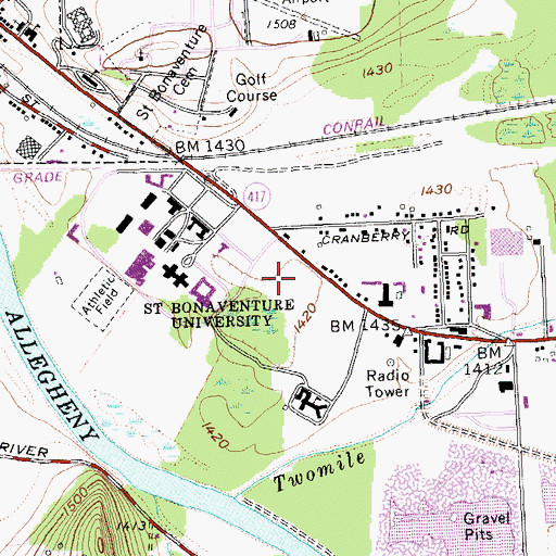 Topographic Map of Franciscan Friary, NY