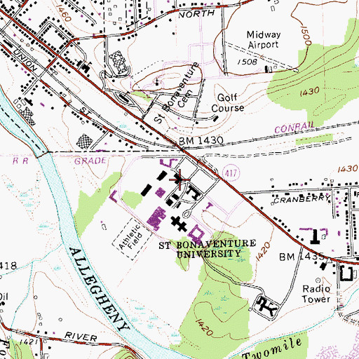 Topographic Map of Hickey Dining Hall, NY