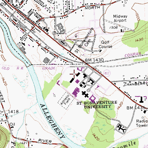 Topographic Map of John J Murphy Professional Building, NY