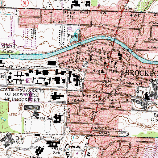 Topographic Map of Hartwell Hall, NY