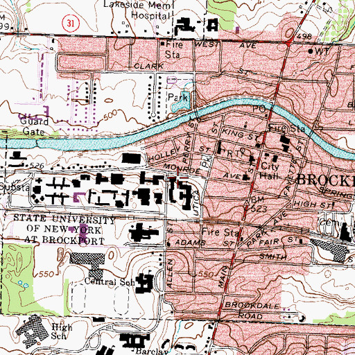 Topographic Map of Lathrop Hall, NY
