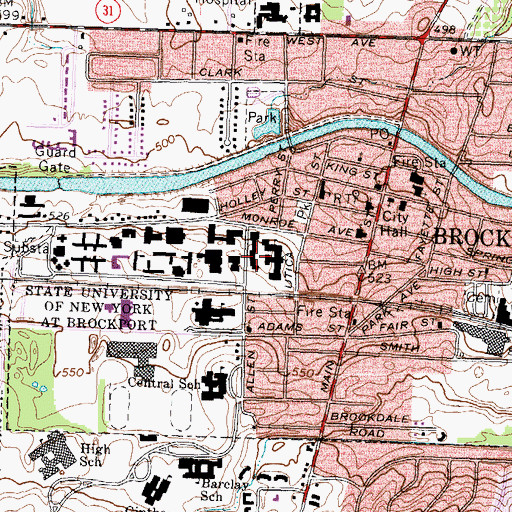 Topographic Map of Morgan Hall, NY