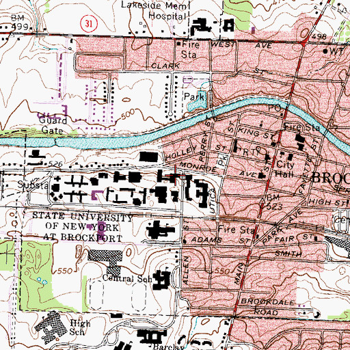 Topographic Map of Lennon Hall, NY