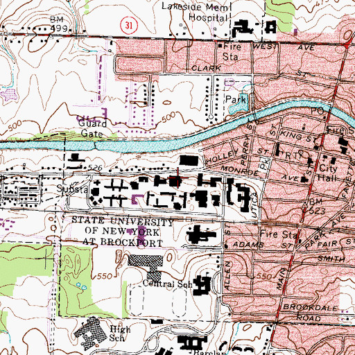 Topographic Map of Edwards Hall, NY