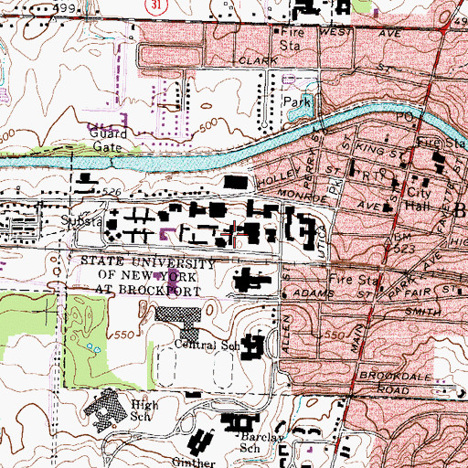 Topographic Map of Thompson Hall, NY