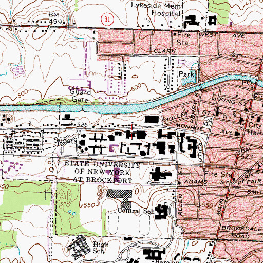 Topographic Map of Holmes Hall, NY