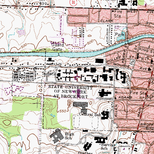 Topographic Map of Albert W Brown Building, NY