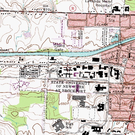 Topographic Map of Harmon Hall, NY