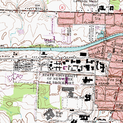 Topographic Map of Gordon Hall, NY