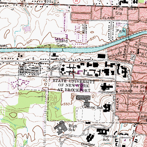 Topographic Map of Benedict Hall, NY