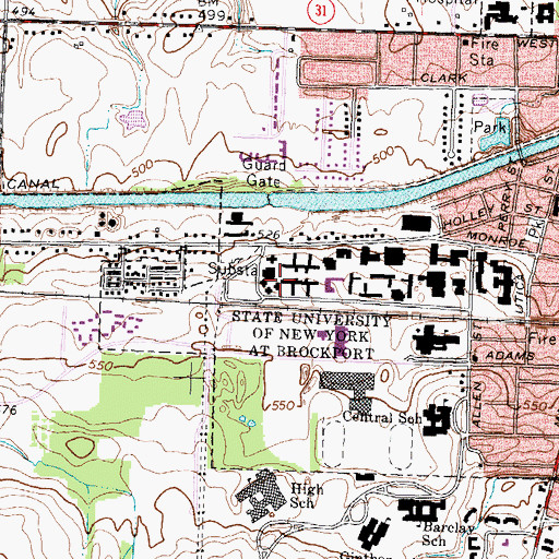 Topographic Map of Briggs Hall, NY