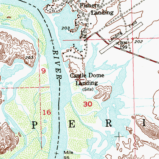 Topographic Map of Castle Dome Landing, AZ