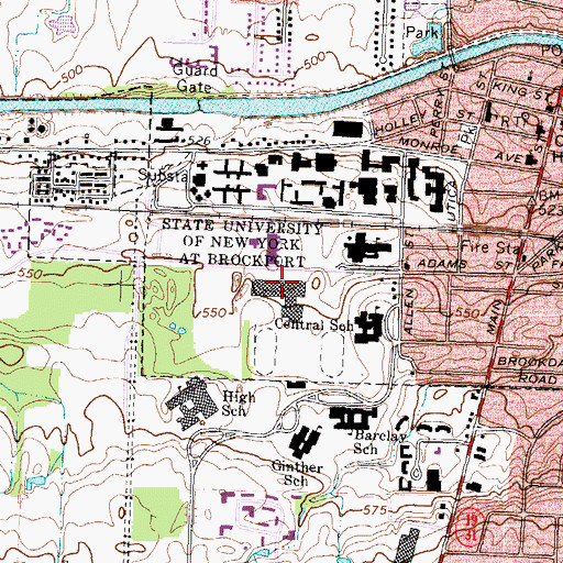 Topographic Map of Tuttle North Athletic Complex, NY