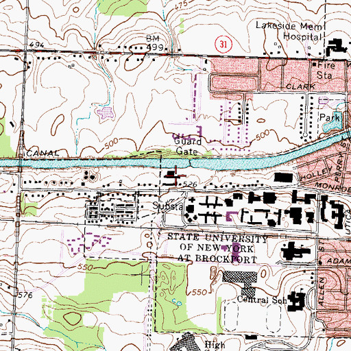 Topographic Map of Chapman Service Center, NY