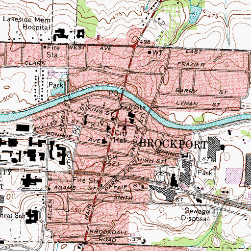 Topographic Map of Cary Memorial Hall, NY