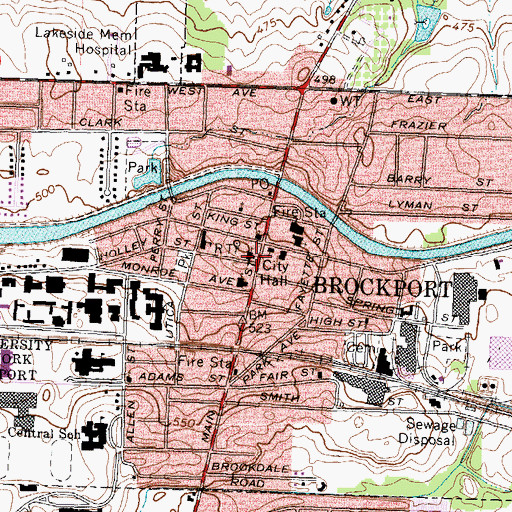 Topographic Map of First Baptist Church, NY