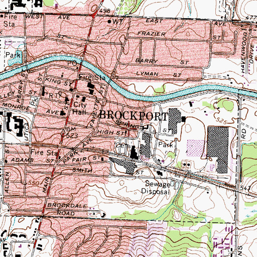 Topographic Map of Concordia Evangelical Lutheran Church, NY
