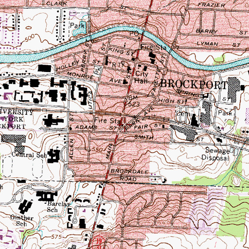 Topographic Map of Brockport Fire Department Station 4, NY