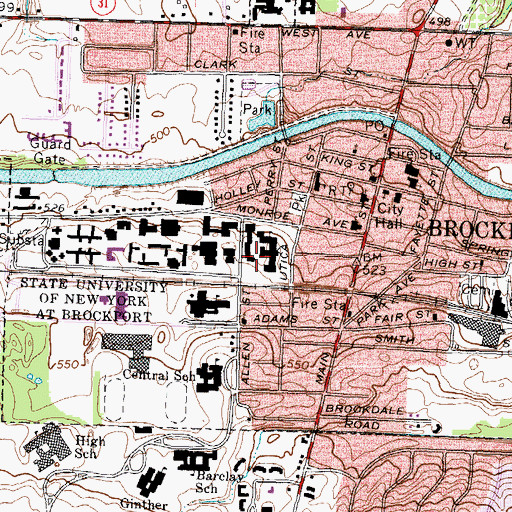 Topographic Map of Vanderhoof Hall, NY