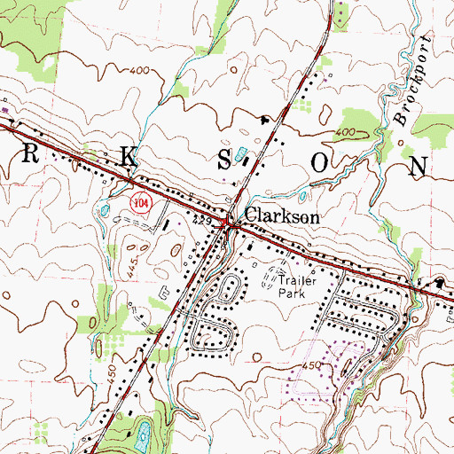 Topographic Map of Clarkson Town Hall, NY