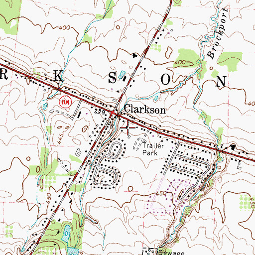 Topographic Map of Clarkson Congregational Church, NY