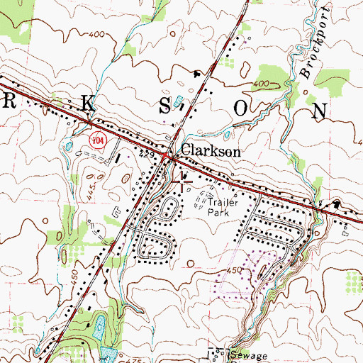 Topographic Map of Clarkson District Number 2 Public School (historical), NY