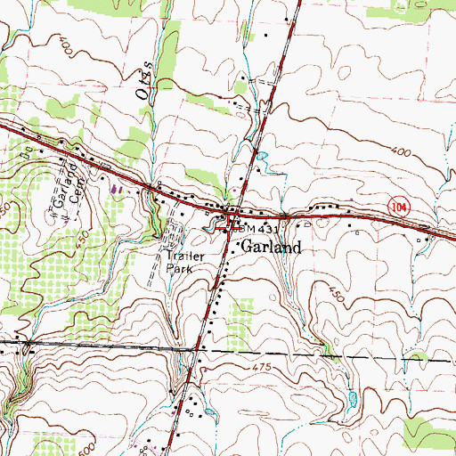 Topographic Map of Garland Methodist Church, NY