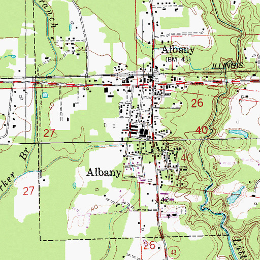 Topographic Map of ALBANY LOWER ELEMENTARY SCHOOL, LA
