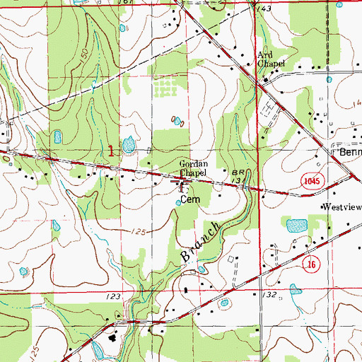 Topographic Map of Gordon Richardson Christian Academy School, LA