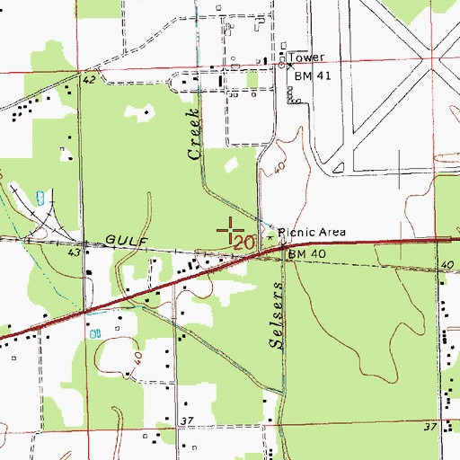 Topographic Map of Northshore Technical Community College Hammond Campus, LA