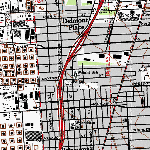 Topographic Map of Rosenwald Prekindergarten Center, LA