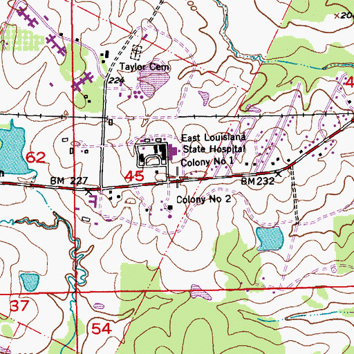 Topographic Map of Eastern Louisiana Mental Health System Forensic Division, LA