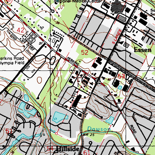Topographic Map of Silverside Academy School, LA