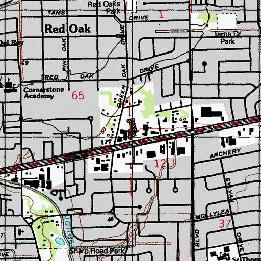 Topographic Map of Baton Rouge Lutheran School, LA
