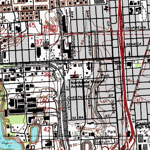 Topographic Map of Community School for Apprenticeship Learning, LA