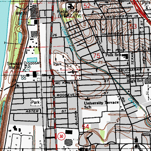 Topographic Map of Charity Christian Academy School, LA