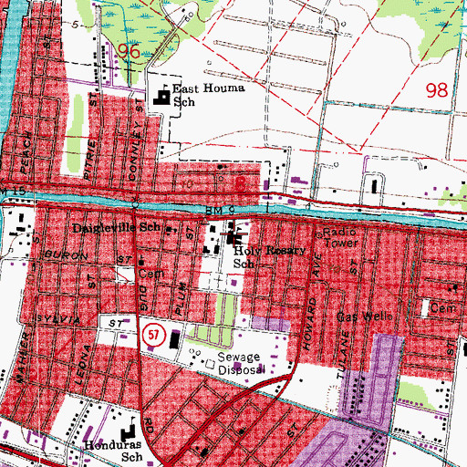 Topographic Map of The Depaul School, LA