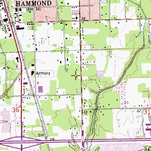 Topographic Map of Oaks Montessori School, LA