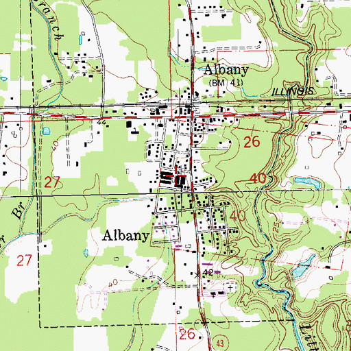 Topographic Map of Albany Upper Elementary School, LA