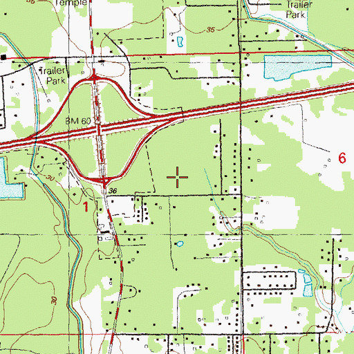 Topographic Map of South Walker Elementary School, LA