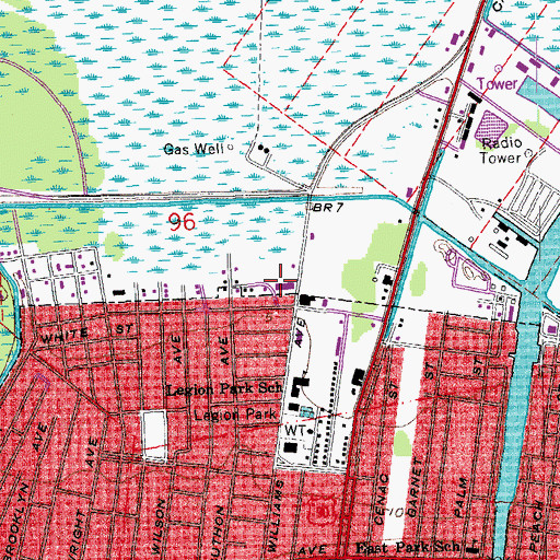 Topographic Map of Saint Gregory Barbarigo School, LA