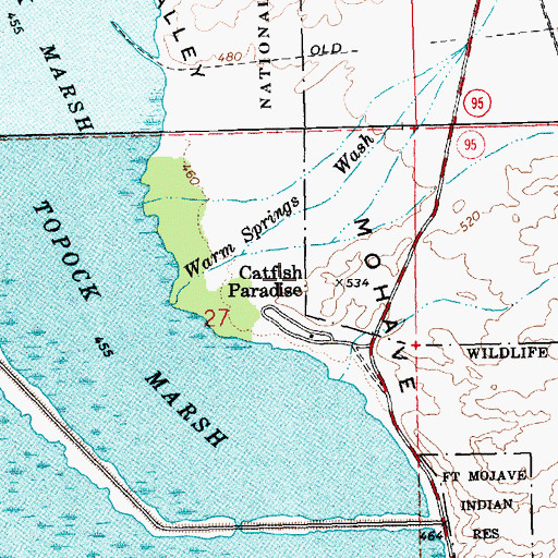 Topographic Map of Catfish Paradise, AZ