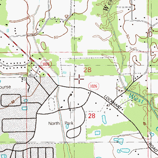 Topographic Map of Eastside Elementary School, LA