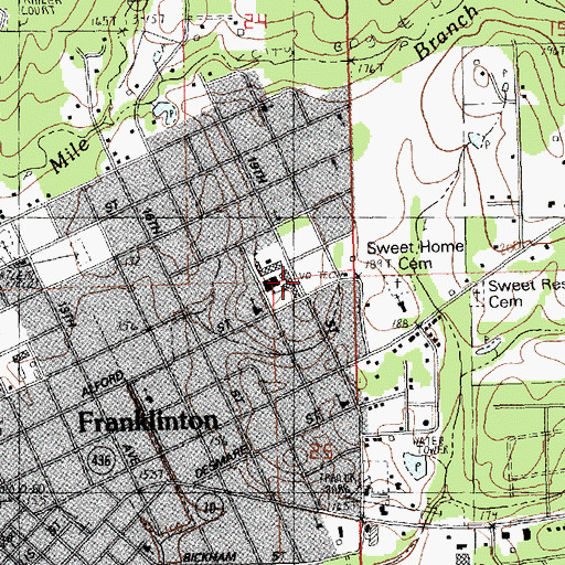 Topographic Map of Washington Parish Adult Education Center, LA