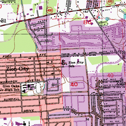 Topographic Map of Baton Rouge Charter Academy at Mid City, LA