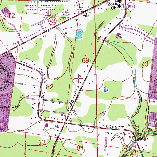 Topographic Map of Central Academy and Child Care, LA