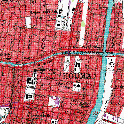 Topographic Map of Saint Matthew's Episcopal School, LA