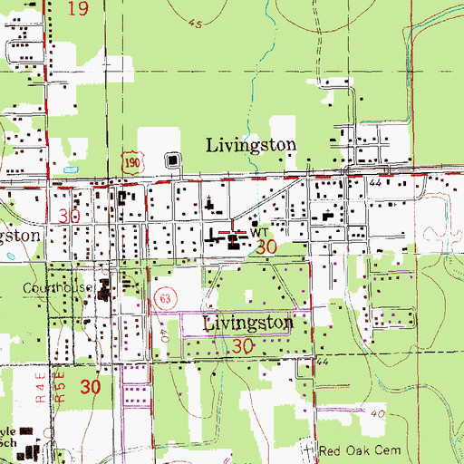 Topographic Map of Doyle High School, LA