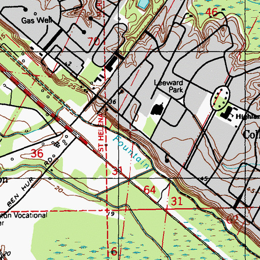 Topographic Map of Montessori Children's House School, LA