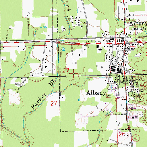 Topographic Map of Albany Middle School, LA